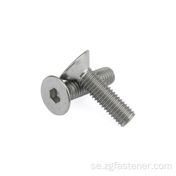 Rostfritt stål SUS304 Hex Socket Flat Head Screw